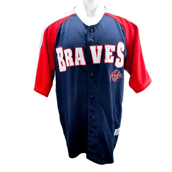 Atlanta Braves MLB Dynasty Series Blue & Red Jersey Mens Size XL 3263 - Picture 1 of 8
